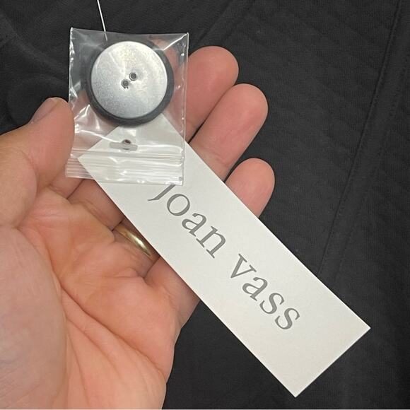 NWT Womens SZ 3 equal 8-10 Joan Vass Blazer quilted Black button jacket - Picture 3 of 7